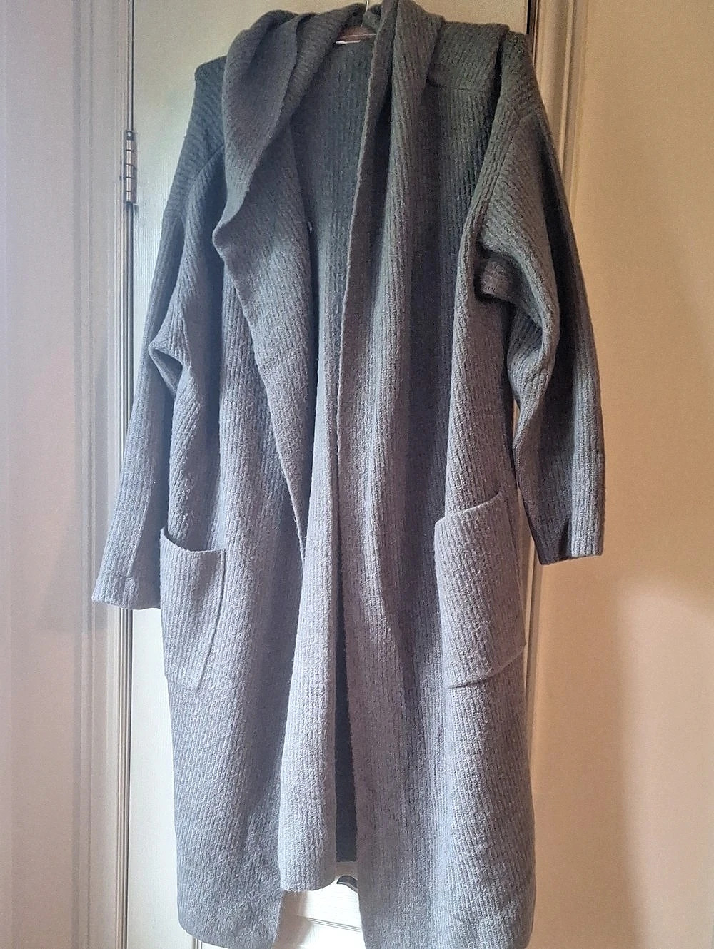 Gentle Fawn Maeve Hooded Cardigan Ribbed Khaki Green - Size Medium